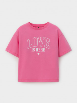 Футболка для девочки, артикул: КР 303016, цвет: ярко-розовый - 2 фото