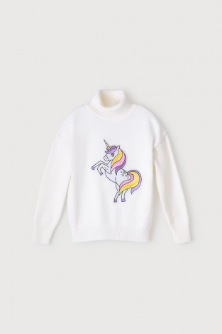 Джемпер для девочки, артикул: КВ 30119/ш, цвет: белый - 2 фото