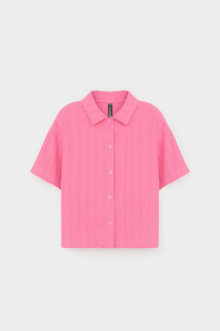 Рубашка для девочки, артикул: КР 302718-1, цвет: ярко-розовый - 2 фото