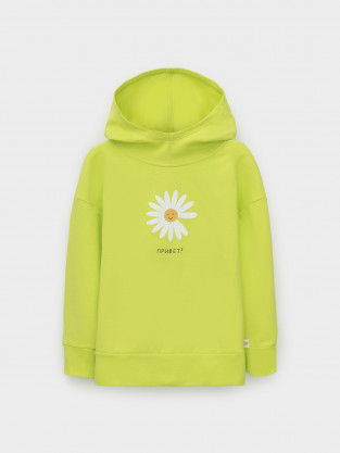 Худи для девочки, артикул: КП 302329, цвет: ярко-зеленый - 2 фото