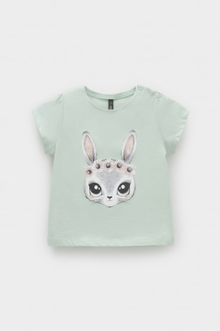 Футболка для девочки, артикул: КР 302702, цвет: зеленый - 2 фото