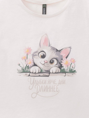 Футболка для девочки, артикул: КР 302993-1, цвет: сахар - 2 фото