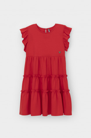 Платье для девочки, артикул: К 5910, цвет: красный - 2 фото