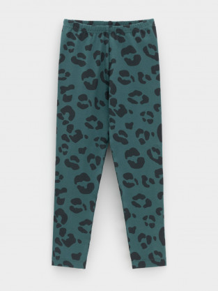 Лосины для девочки, артикул: КР 4074, цвет: зеленый - 2 фото